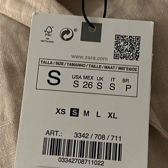 ZARA | Sand | BELTED LINEN BLEND MINI DRESS - Picture 10 of 11